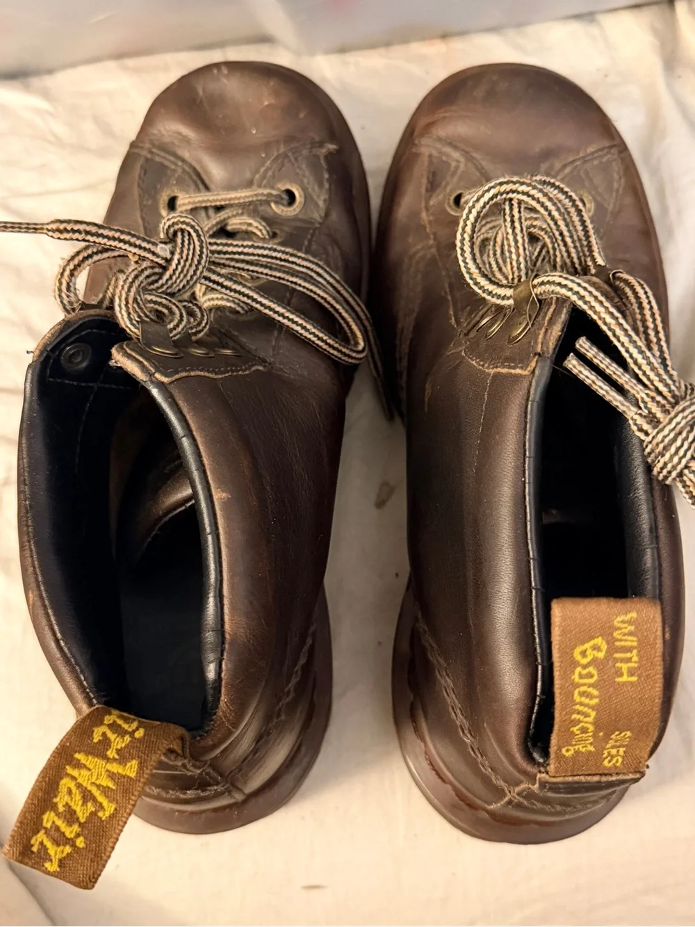 Dr. Martens Men’s Brown Leather Chukka Boots with Striped Laces